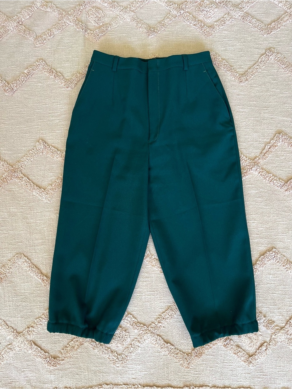 VTG Haggar Reflections Green Pleated Trousers 10 Fits Like Modern 4 / S